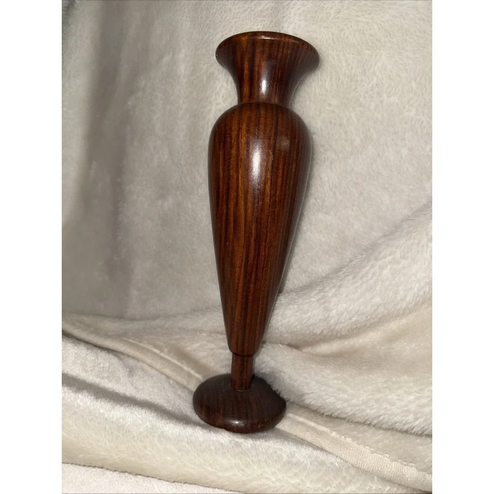 Vintage MCM Wooden Vase 10